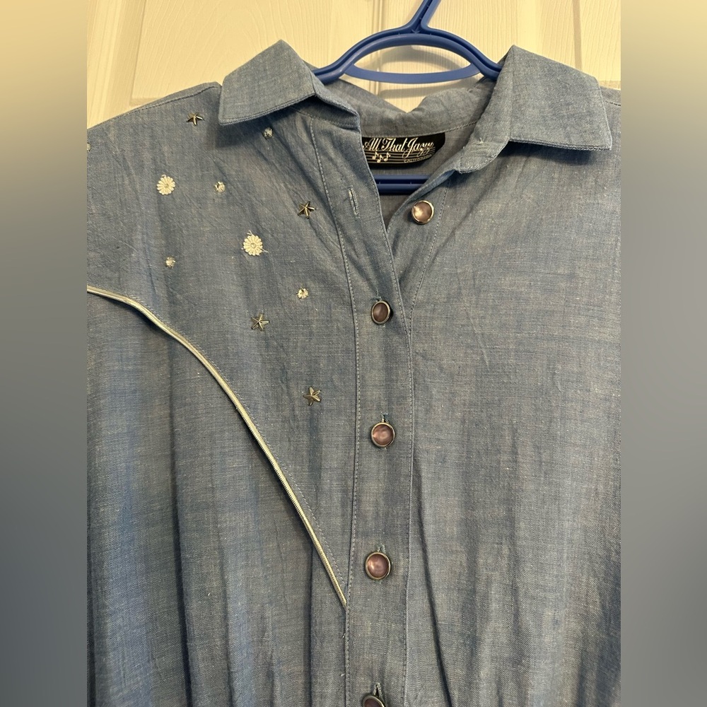 All that Jazz Blue Midi Dress with Button Detail ptp21 - Picture 5 of 8
